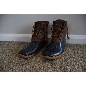 Sperry Saltwater Waterproof Duck Boots – Navy/Brown – Girls US 5